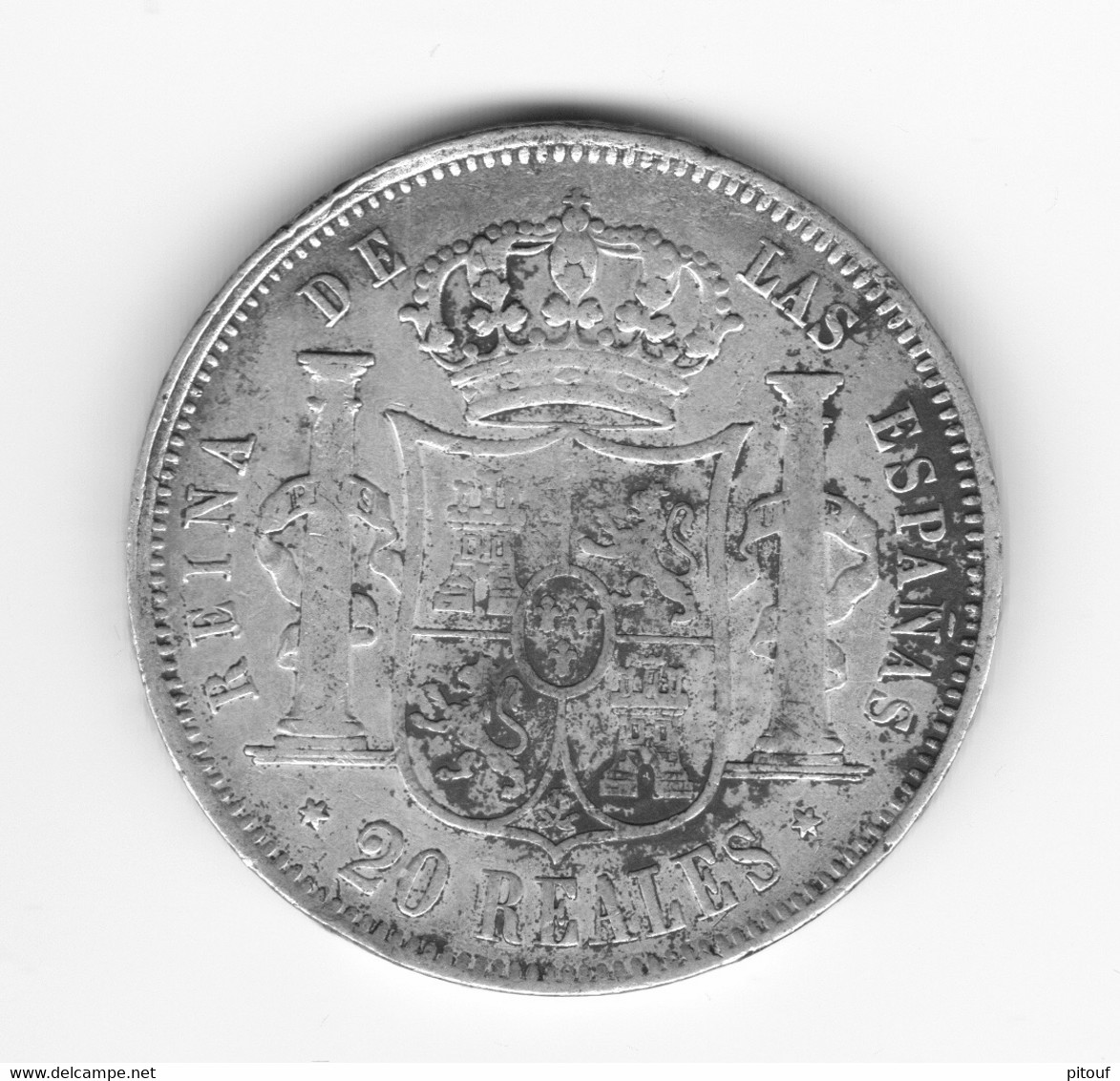 20 Réales 1854 Espagne  TB+/TTB - Collezioni