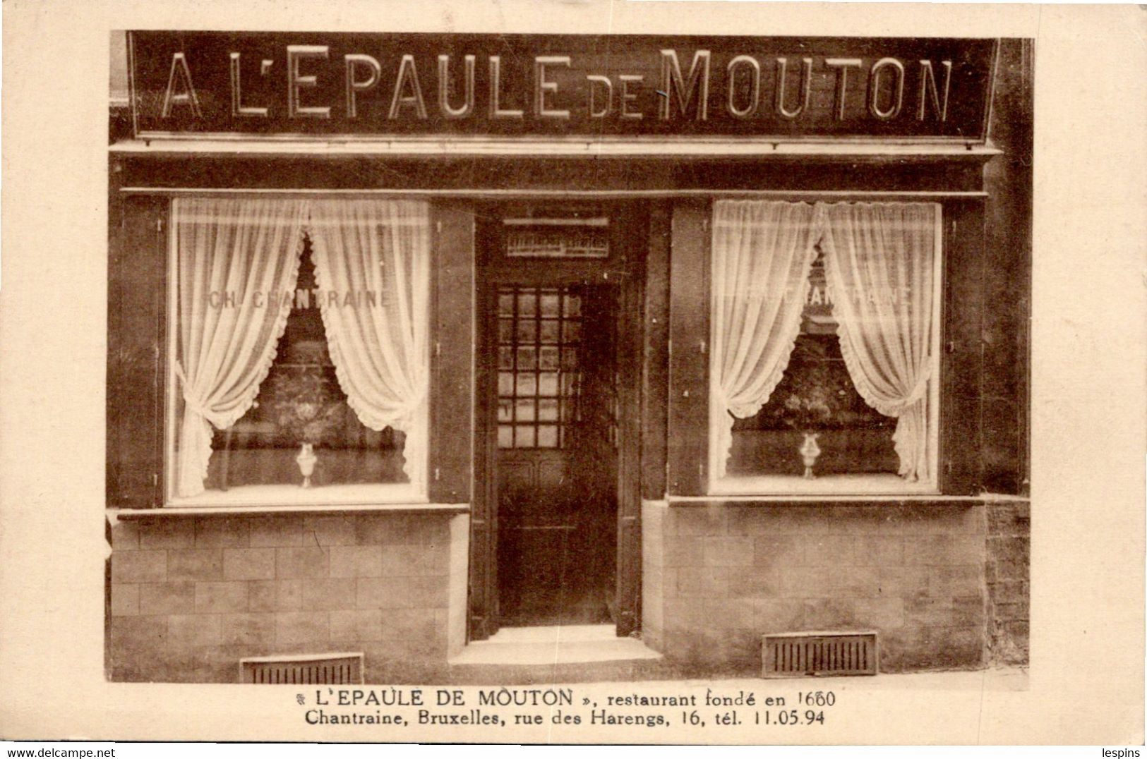 BELGIQUE -- BRUXELLES - A L'Epaule De Mouton - Cafés, Hotels, Restaurants