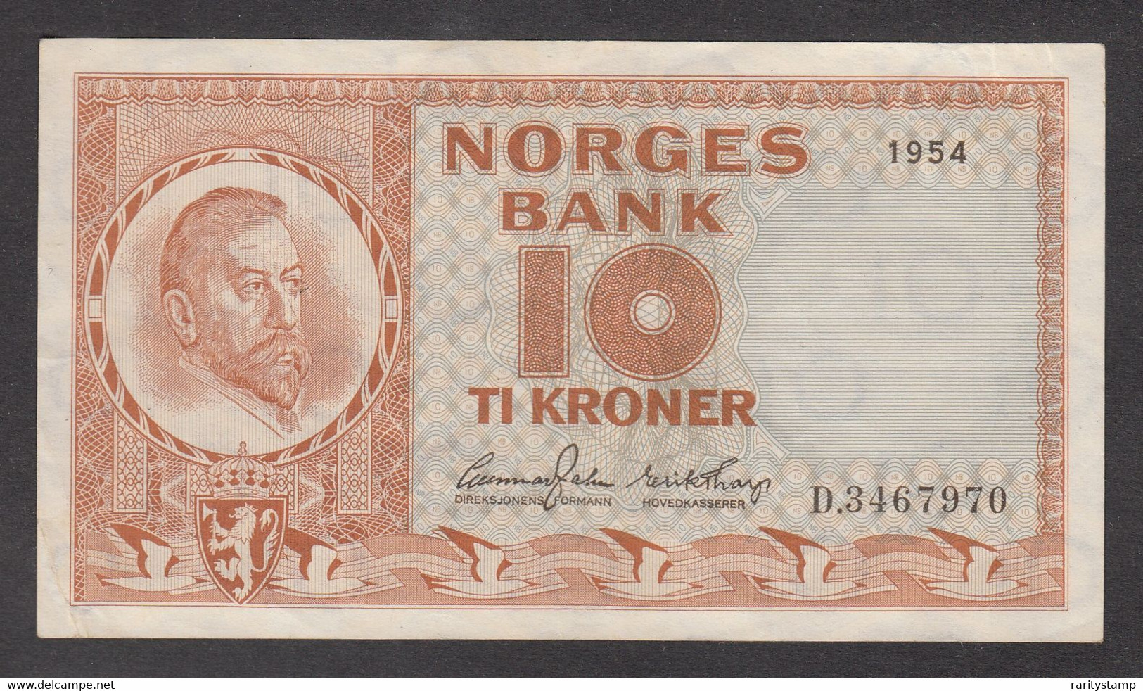 NORVEGIA 1954  10 CORONE  CIRC  QSPL - Noorwegen