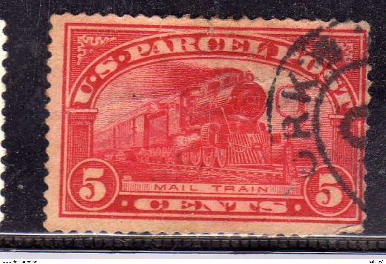 UNITED STATES STATI UNITI USA 1912 PARCEL POST PACCHI POSTALI MAIL TRAIN  5c USATO USED OBLITERE' - Colis