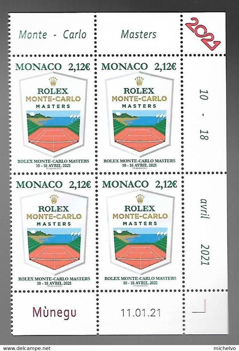 Monaco 2021 - Yv N° 3264 ** - Rolex Monte-Carlo Master - Nuovi