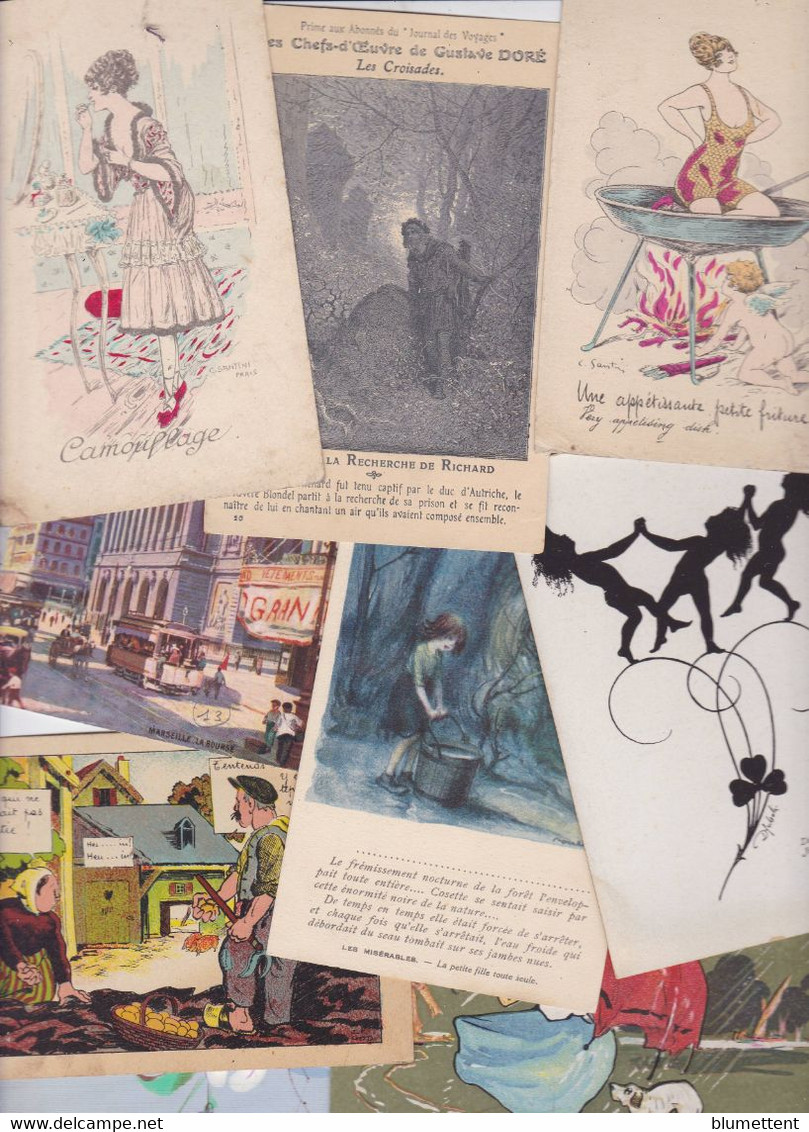 Lot 2631 De 10 CPA Illustrateurs Divers Illustrées Fantaisie Déstockage Pour Revendeurs Ou Collectionneurs - 5 - 99 Postcards