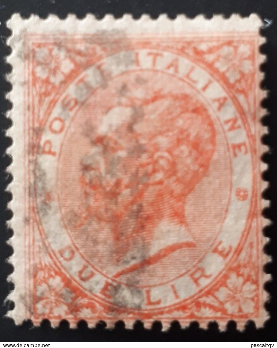 A - ITALIE 1863 VICTOR EMMANUEL II 2L ROUGE N° 21  (cote 60e) "Superbe" - Usati