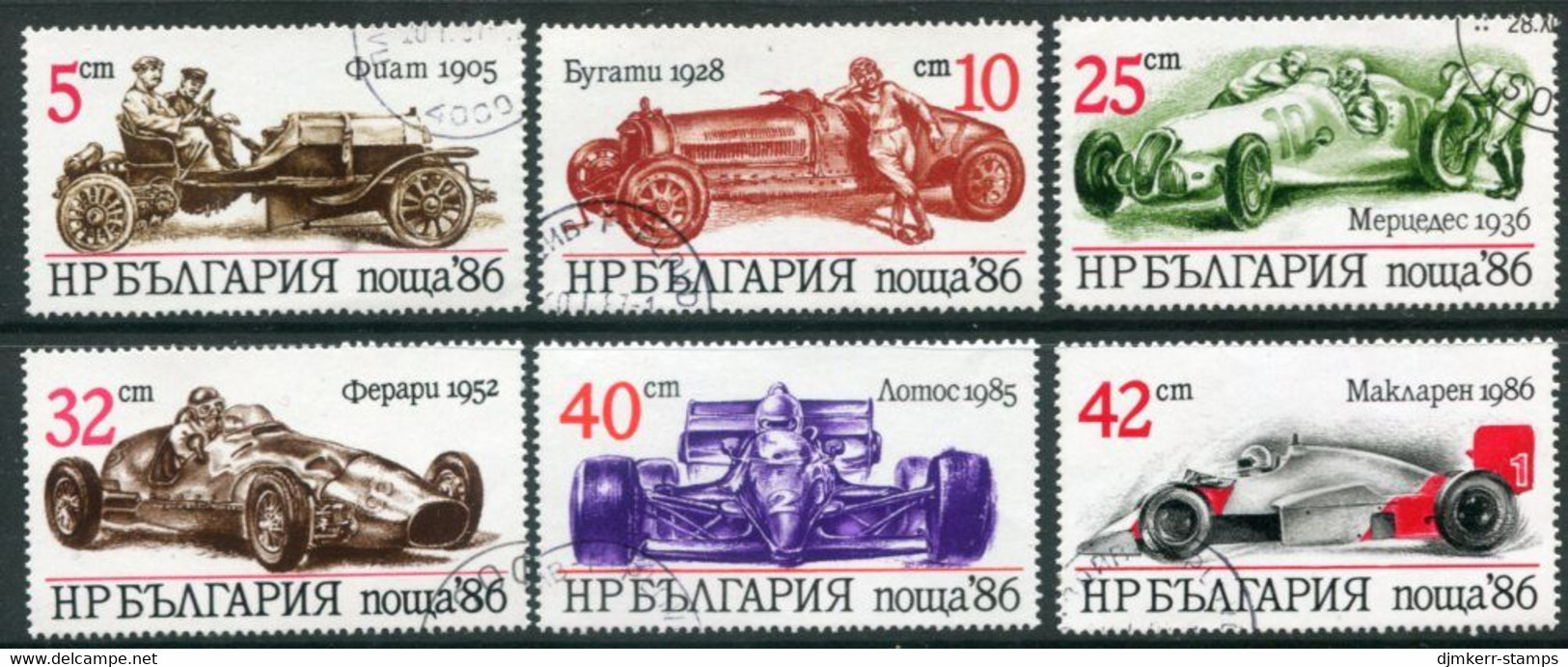 BULGARIA 1986 Racing Cars, Used.  Michel 3537-42 - Gebraucht