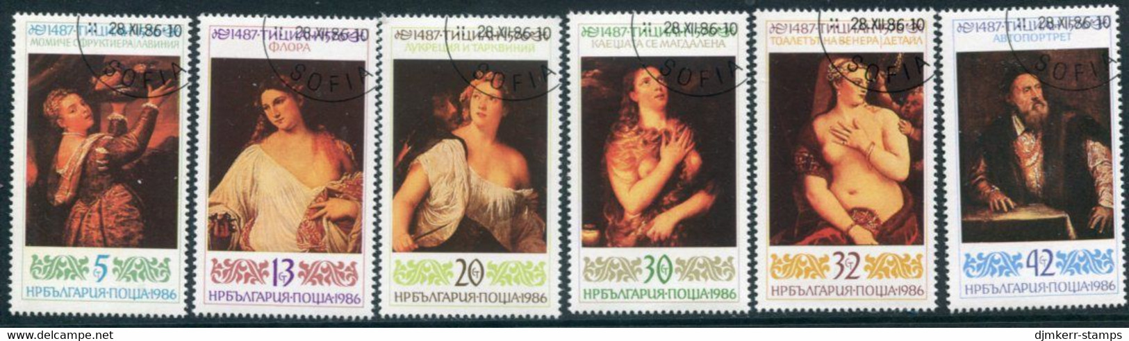 BULGARIA 1986 Titian 500th Anniversary Used.  Michel 3530-35 - Gebraucht