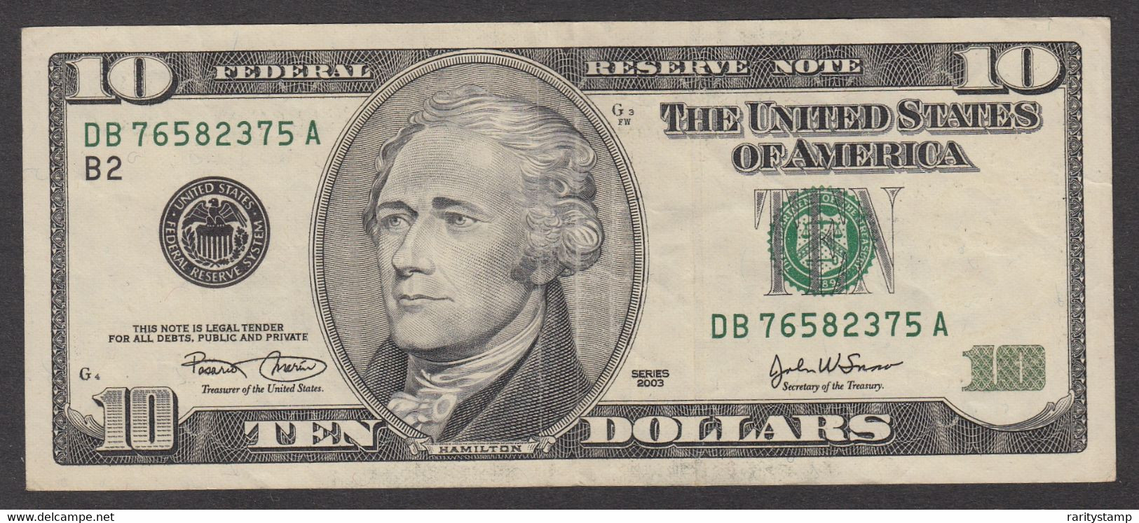 STATI UNITI 2003 10$ HAMILTON SPL - Biljetten Van De  Federal Reserve (1928-...)