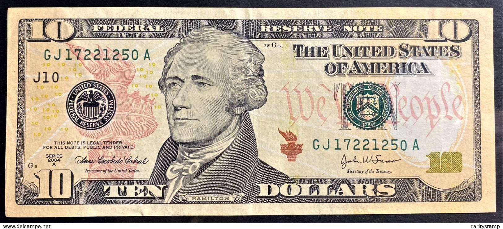 STATI UNITI 2004 10$  HAMILTON  +++SPL - Biljetten Van De  Federal Reserve (1928-...)