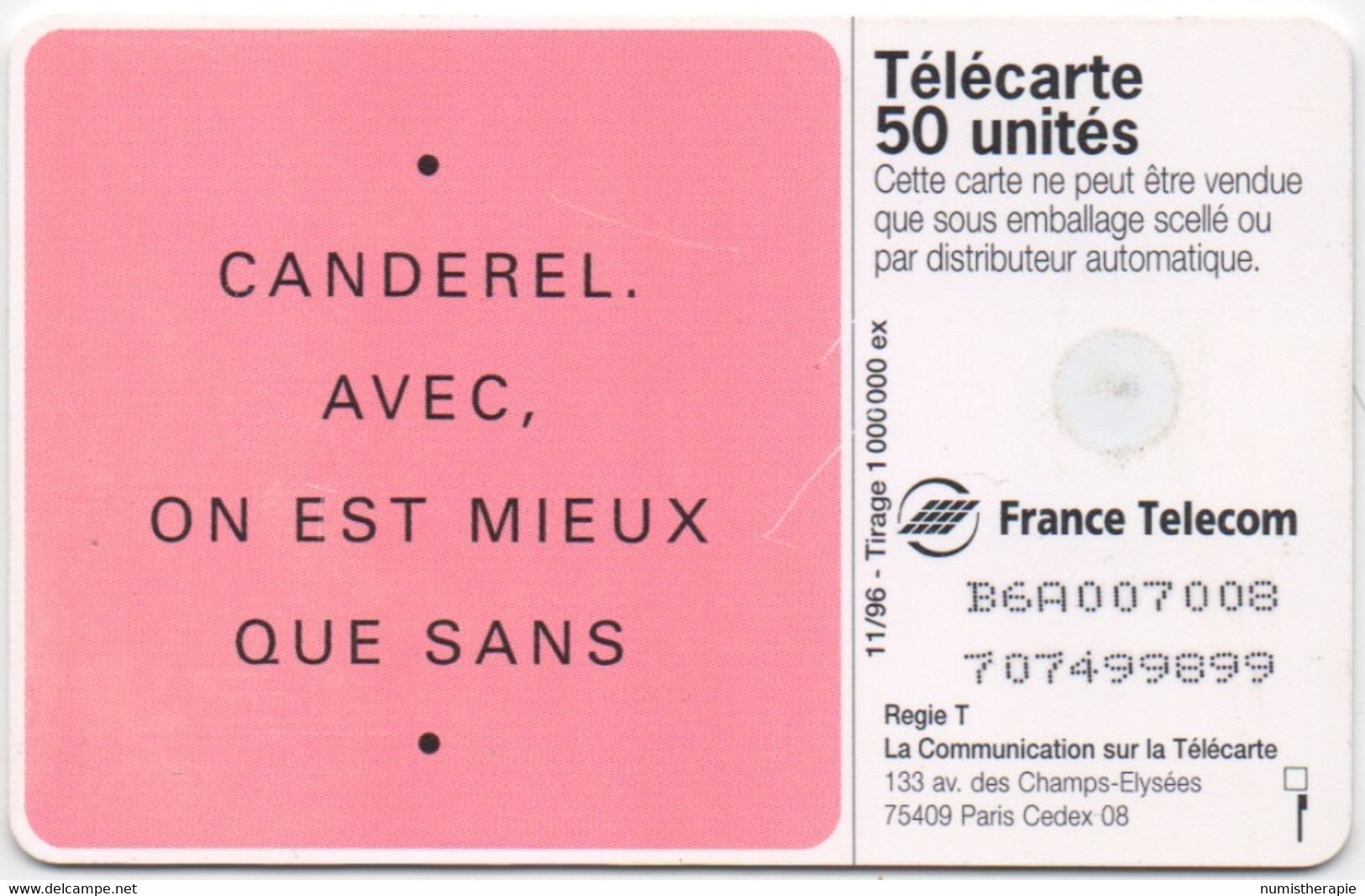 Canderel, Avec, On Est Mieux Que Sans 1996 - Alimentation