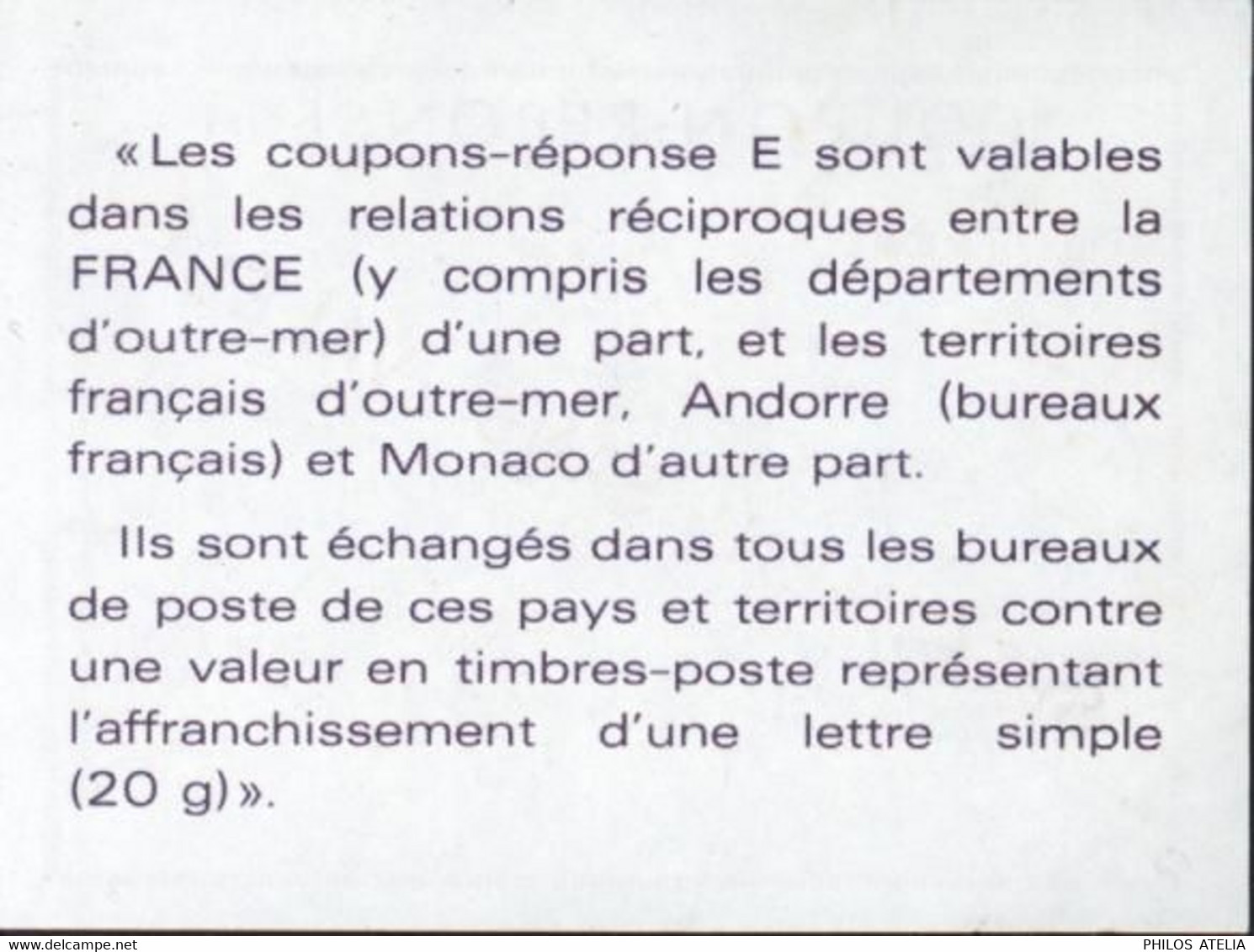 COUPON-RÉPONSE SPÉCIMEN SANS VALEUR Pour échange Contre Timbre Poste - Reply Coupons