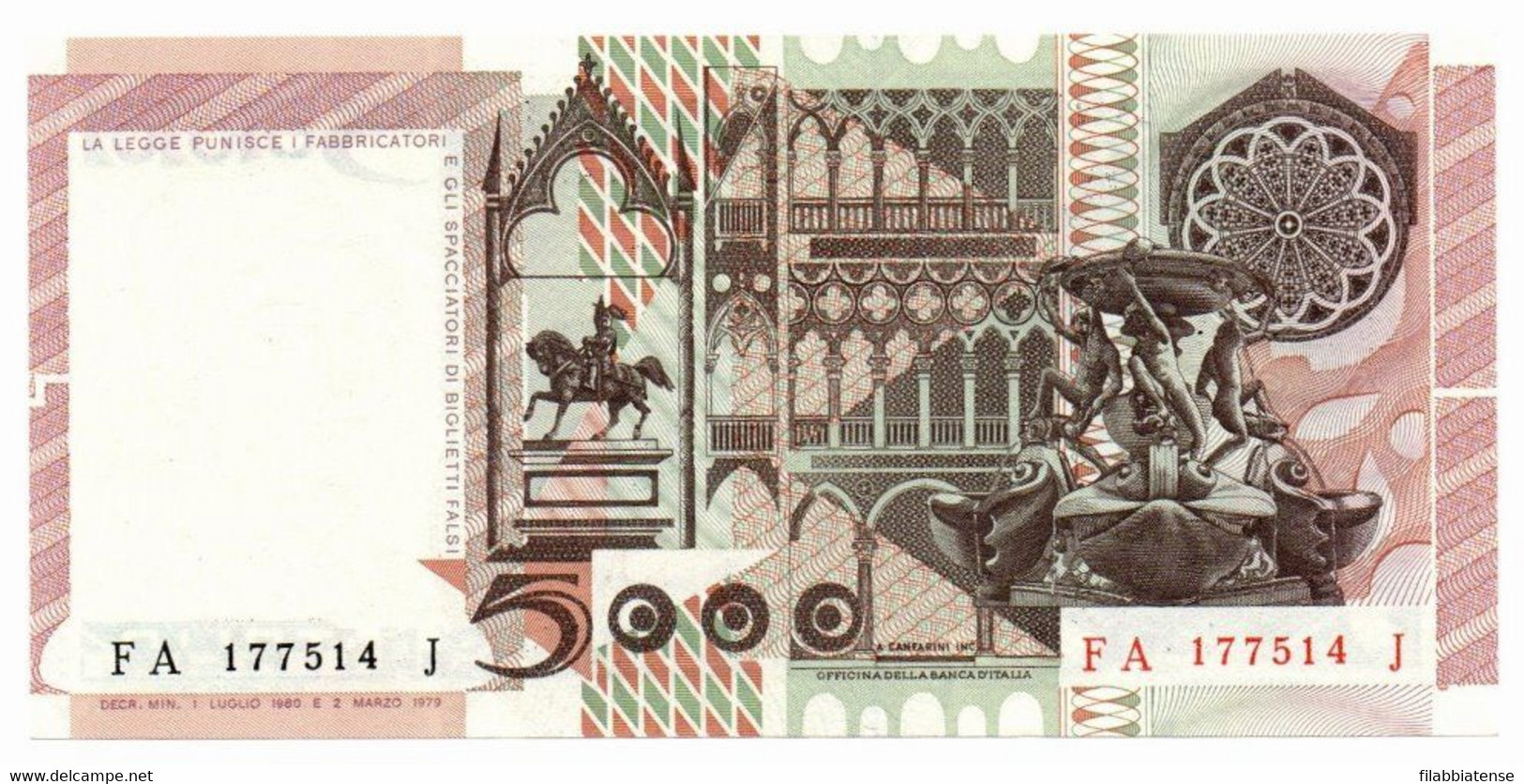 Italia - 5.000 Lire 1980 Antonello Da Messina    ---- - 5.000 Lire