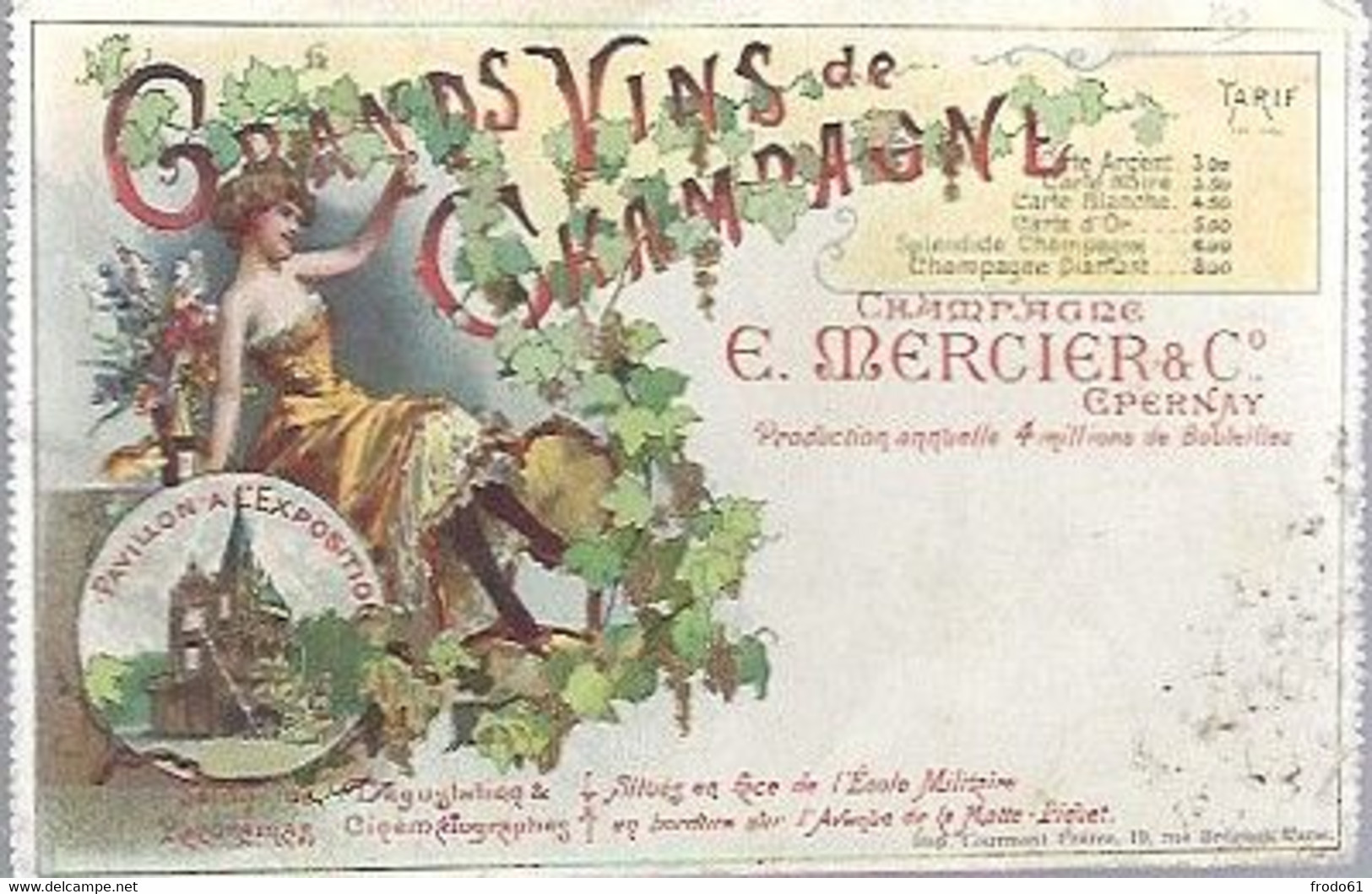 EPERNAY, CHAMPAGNE MERCIER, (carte Usé, Plie En Bas Coin Gauche) - Werbepostkarten