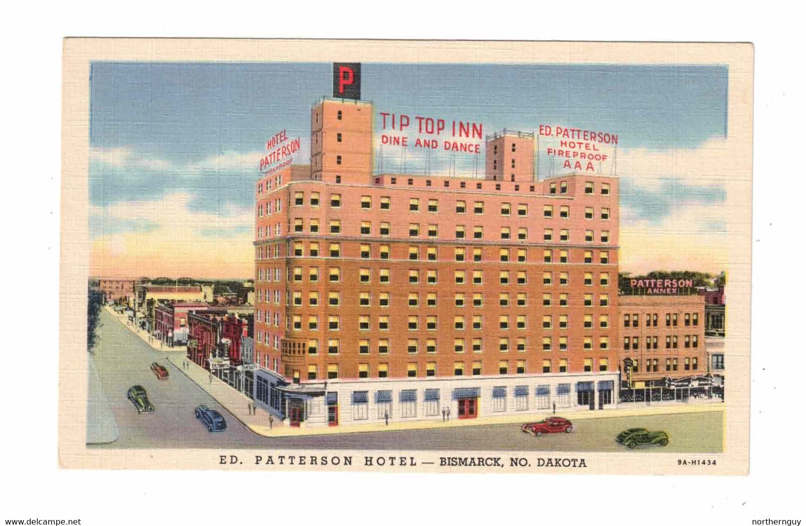 BISMARK, North Dakota, USA, Ed. Patterson Hotel, Old Linen Postcard - Bismark