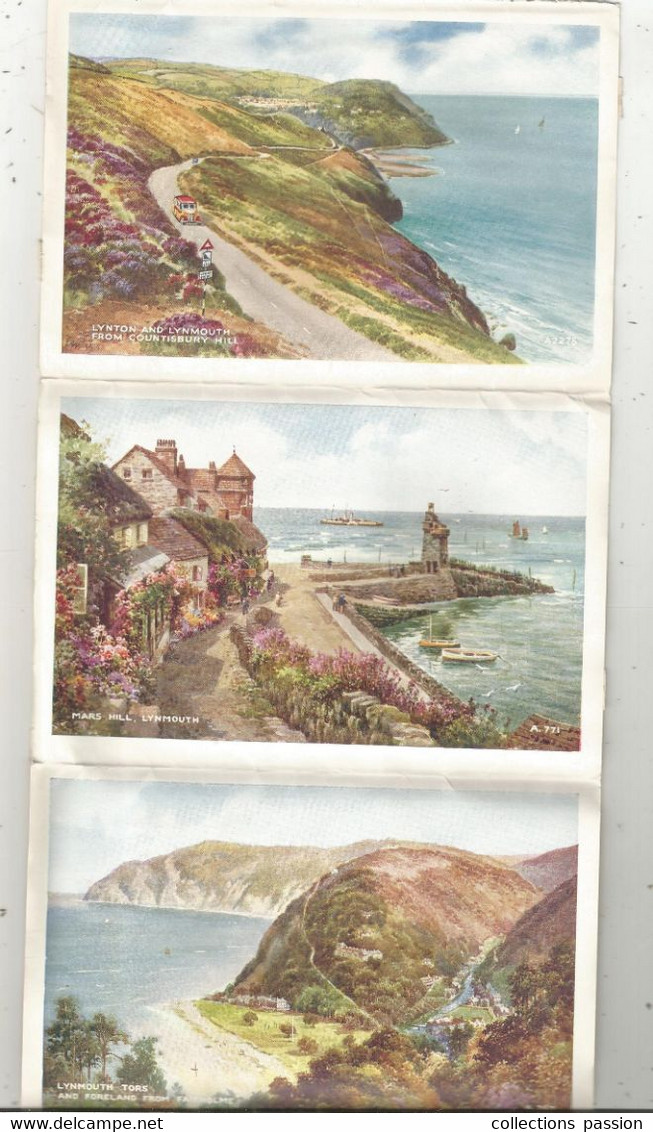 6 View Lettercard Of LYNTON & LYNMOUTH ,Angleterre , Devon ,1954 , Oblitération LAUNCESTON , 3 Scans - Lynmouth & Lynton