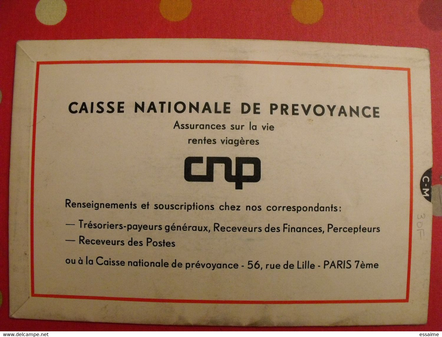 Carte De France à Coulisse Pour Connaître Les Distances Entre Villes. Caisse Nationale De Prévoyance. Assurances. 1950 - Autres Plans