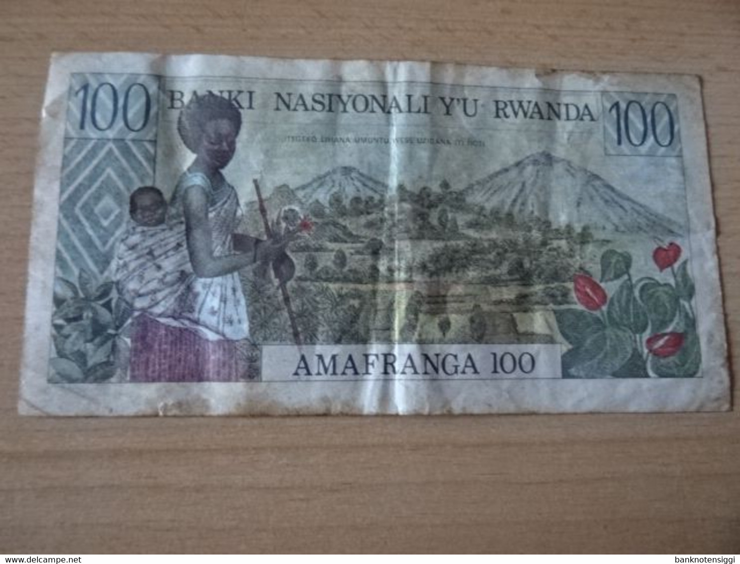 Banque Nationale DE Rwanda 100 Francs 1.1.1978 Gebr. - Rwanda