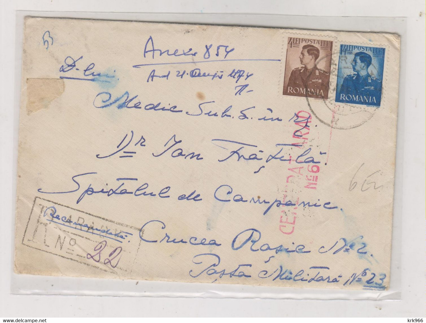 ROMANIA WW II ARAD 1942 Censored Registered Cover - 2de Wereldoorlog (Brieven)