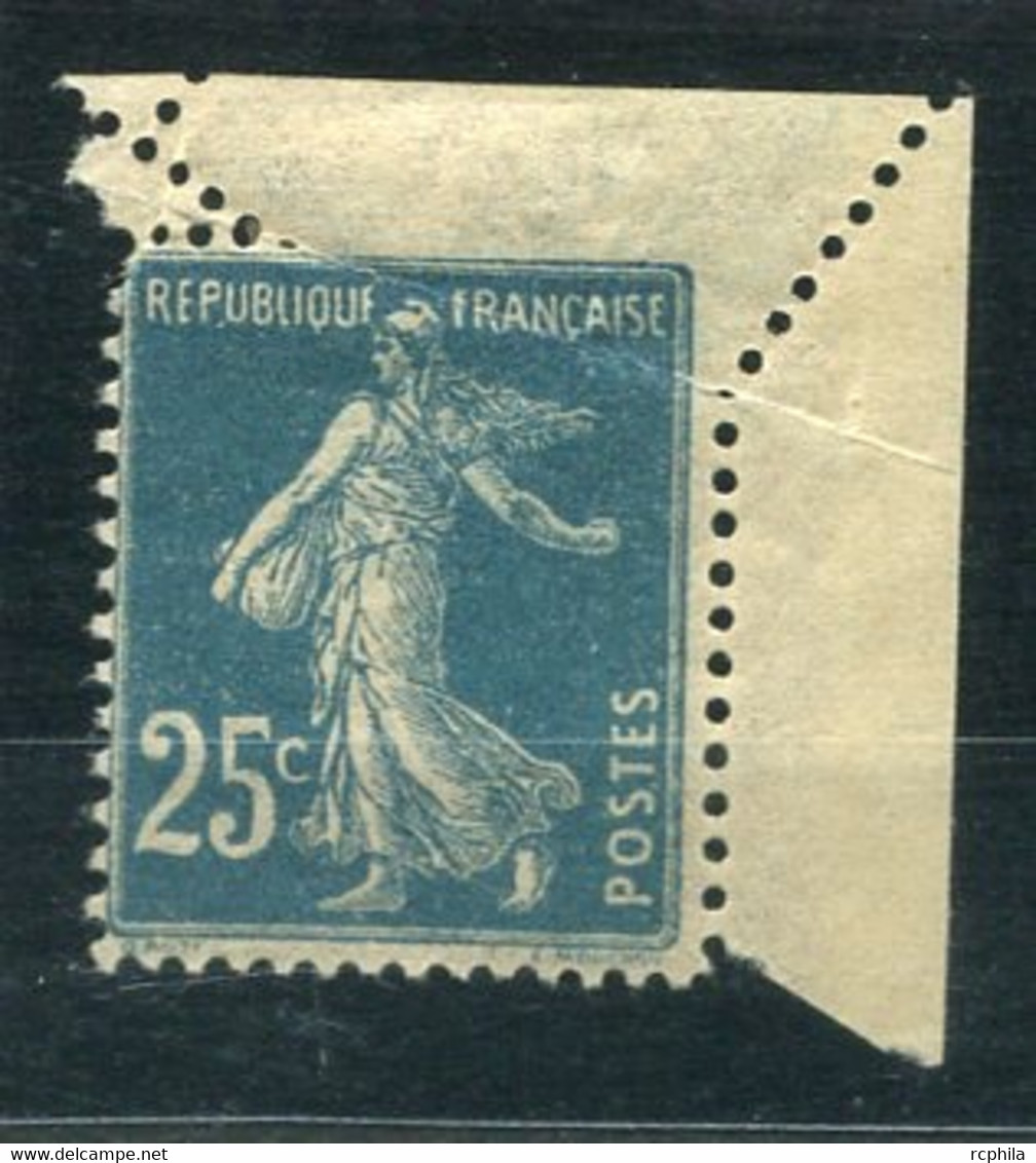 RC 20320 FRANCE N° 140 TYPE SEMEUSE 25c BLEU VARIÉTÉ DE PIQUAGE NEUF * MH TB - 1906-38 Sower - Cameo