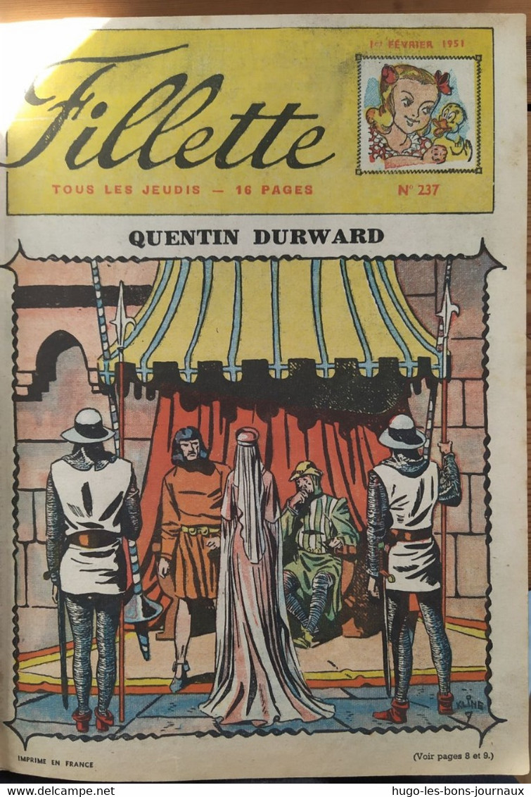 Fillette Année 1951_ De 233 à 244 ( 04 Janvier Au 23 Mars 1951)_ 244 Incomplet Et 233 Incomplet - Fillette