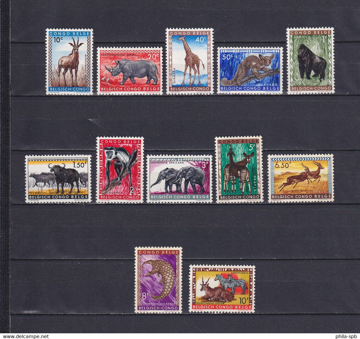 BELGIAN CONGO 1959, Mi# 343-354, Animals, MH - Unused Stamps