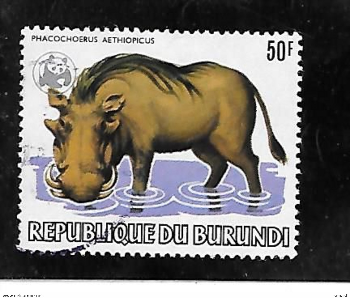 TIMBRE OBLITERE DU BURUNDI DE 1982 SURCHARGE WWF N° MICHEL 1603 - Oblitérés