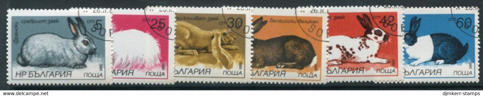 BULGARIA 1986 Rabbits Perforated  Used.  Michel 3447-52A - Usados