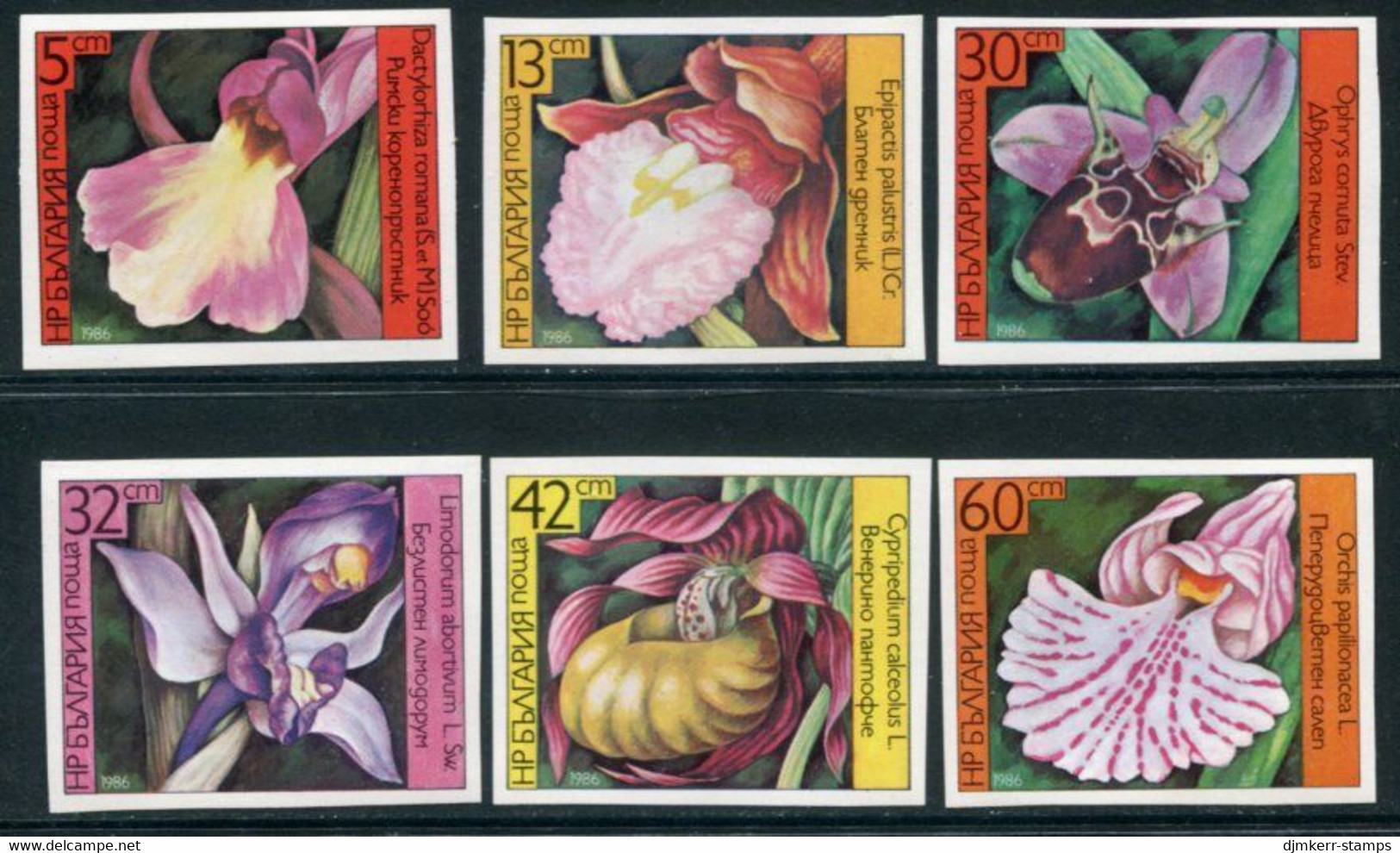 BULGARIA 1986 Orchids Imperforate MNH / **.  Michel 3441-46B - Oblitérés