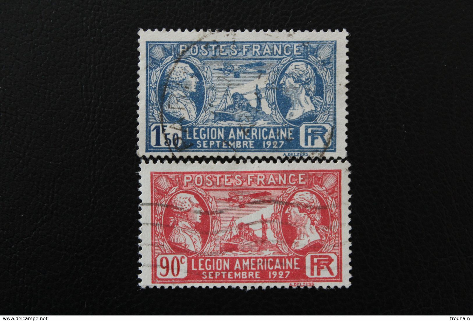 1927,FRANCE Y&T NO 244 ET 245 90C ROUGE ET 1f.50 OUTREMER VISITE DE LA LEGION AMERICAINE  OBLITERES...TB - Sonstige & Ohne Zuordnung