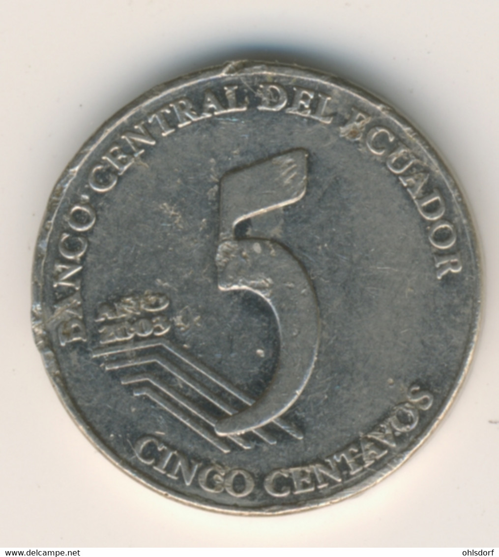 ECUADOR 2003: 5 Centavos, KM 105 - Ecuador