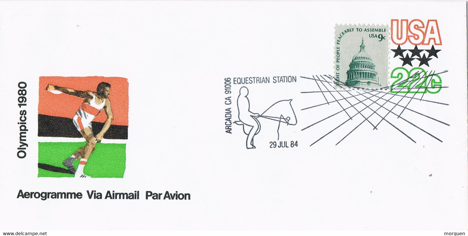 39412 Entero Postal ARCADIA (California) 1984. Equestrian Station. Hipica, Horse - Other & Unclassified