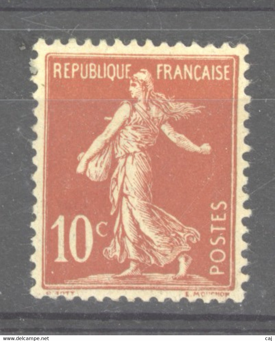 0ob  0513  -  France  :  Yv  134a  *   Type I - 1906-38 Sower - Cameo