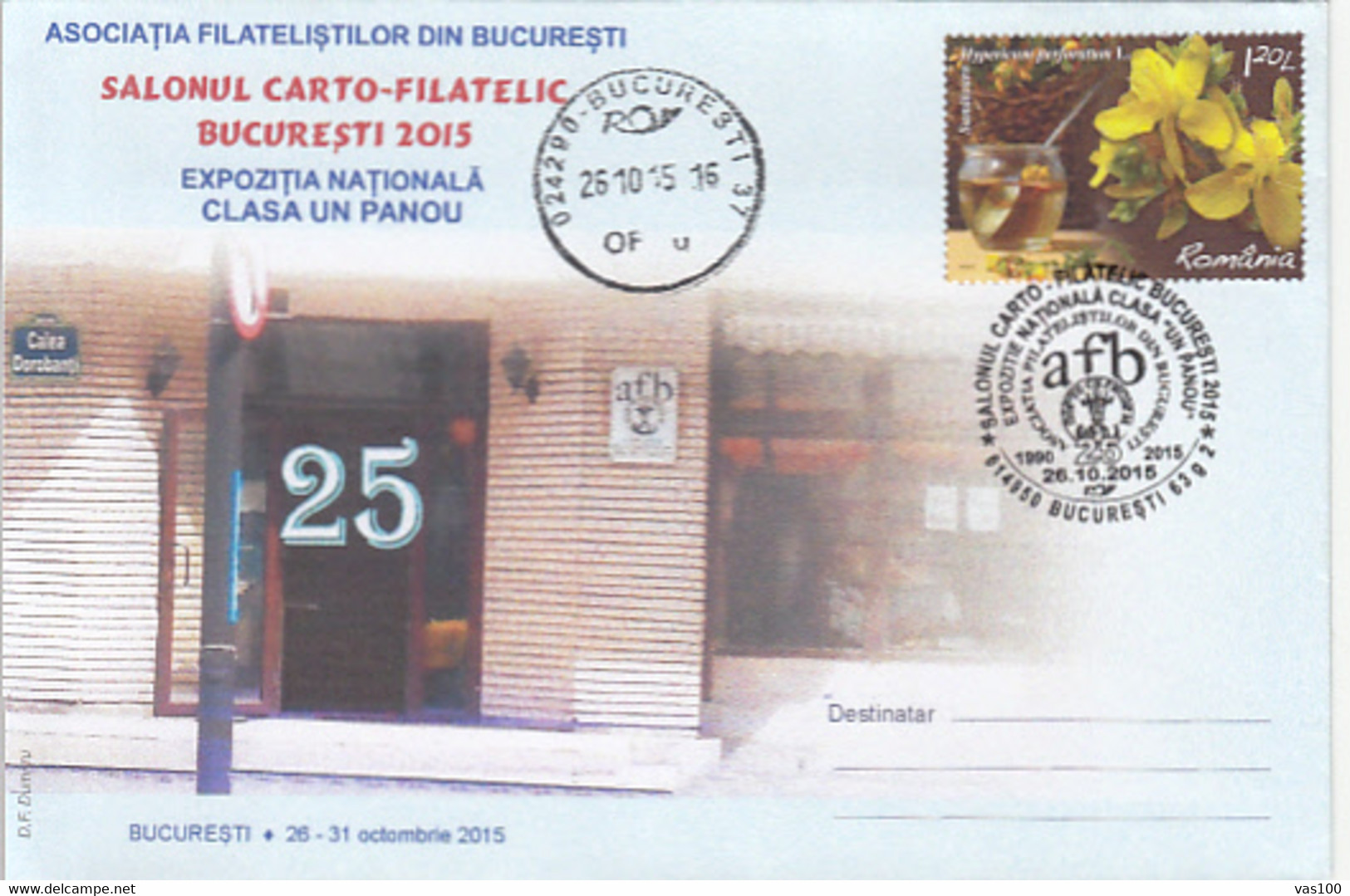 BUCHAREST PHILATELIC EXHIBITION, SPECIAL COVER, 2015, ROMANIA - Briefe U. Dokumente