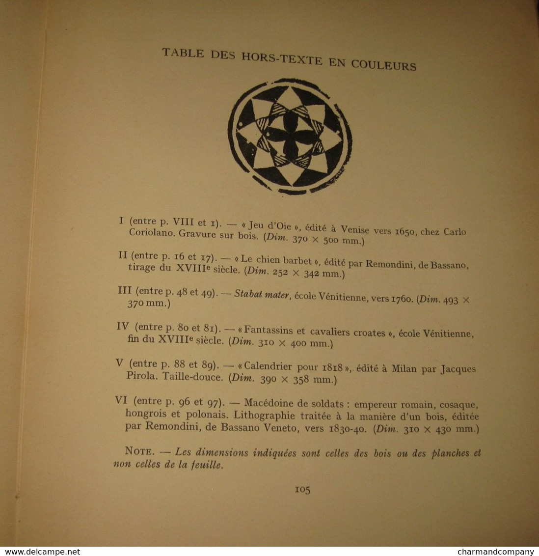 1929 L'Imagerie Populaire Italienne - Achille Bertarelli - Jeu de l'Oie - 6 hors texte aquarellés au pochoir