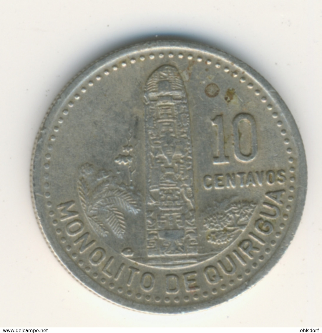 GUATEMALA 1987: 10 Centavos, KM 277 - Guatemala