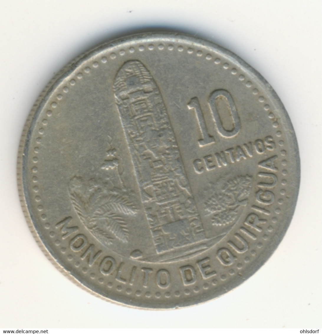 GUATEMALA 1987: 10 Centavos, KM 277 - Guatemala