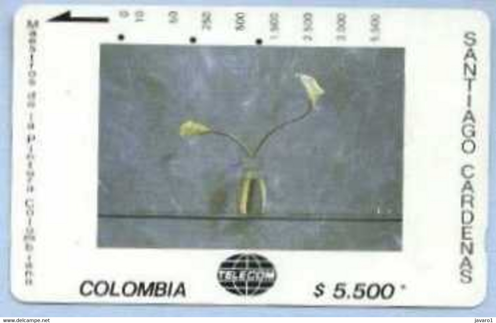 COLOMBIA : COLMT51 $5.500 SANTIAGO CAR 1993 Dos Cartuchos USED - Colombia