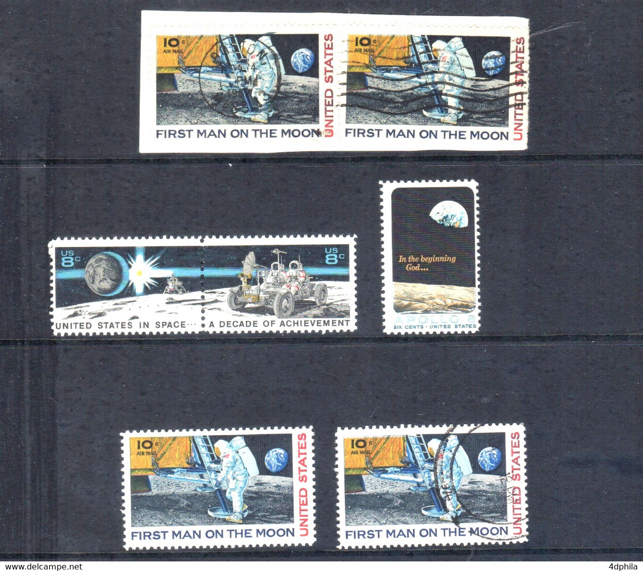 Conquête De L'espace - 7 Timbres USA - América Del Norte