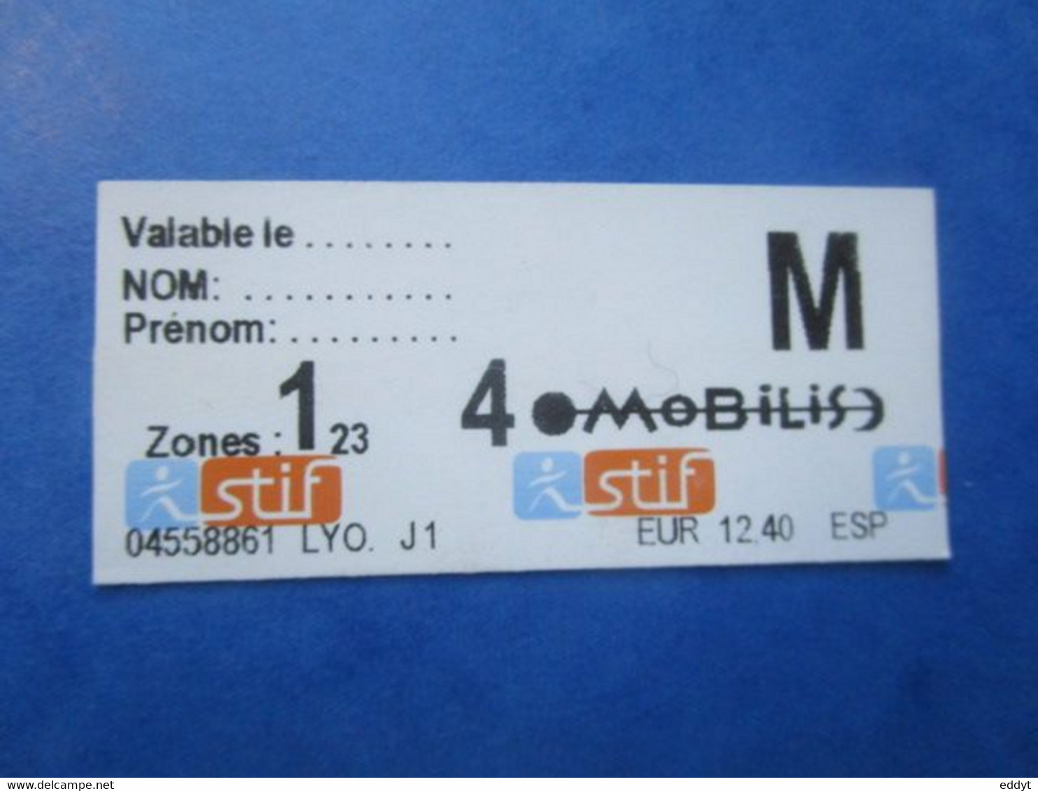 TICKET Métro Autobus RATP - PARIS - " SECTION URBAINE  " - 2° Classe - M - TBE - World