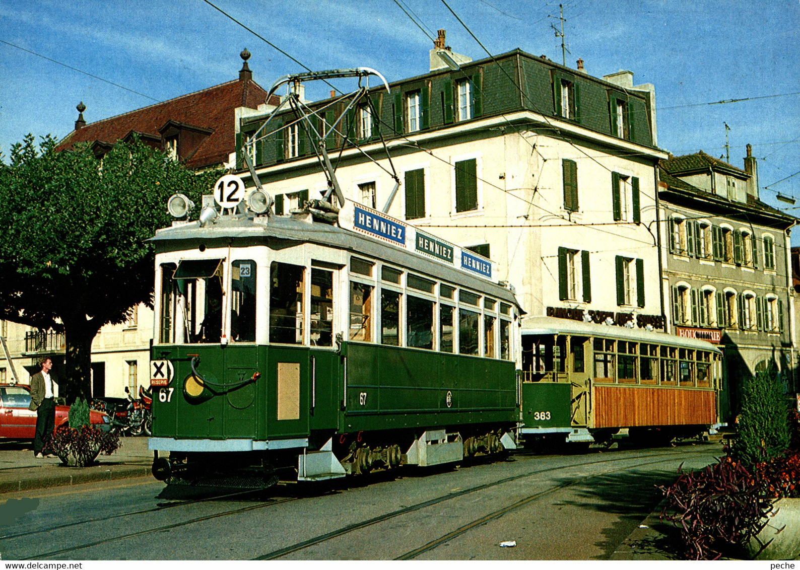 N° 9549 R -cpsm Tramway Composition Be 4/4 67 + Bi 363 -Suisse- - Strassenbahnen