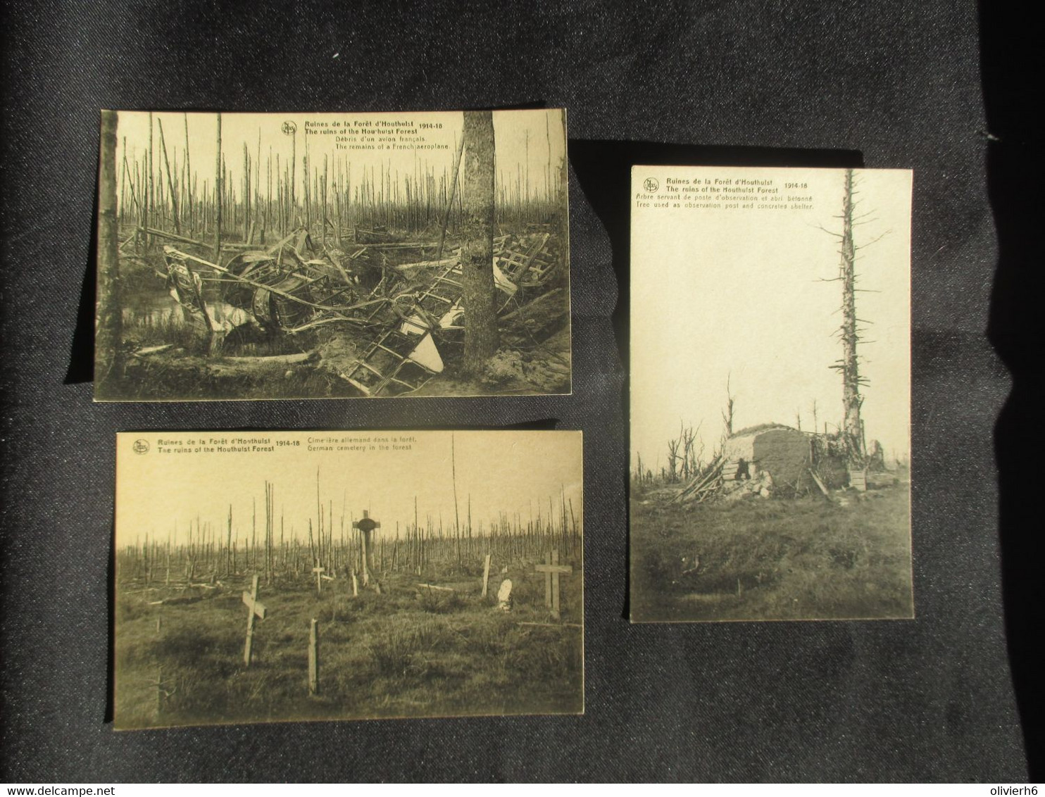 LOT 3 CP MILITARIA (M1708) RUINES DE LA FORET D'HOUTHULST (5 Vues) 1914-18 - Houthulst