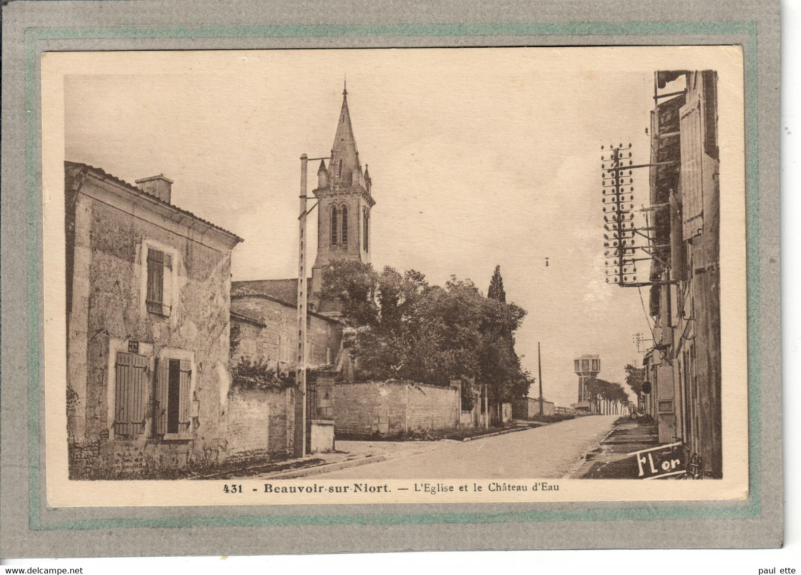 CPA - (79) BEAUVOIR-sur-NIORT - Aspect Du Quartier De L'Eglise Et Du Château D'eau Dans Les Années 30 - Beauvoir Sur Niort