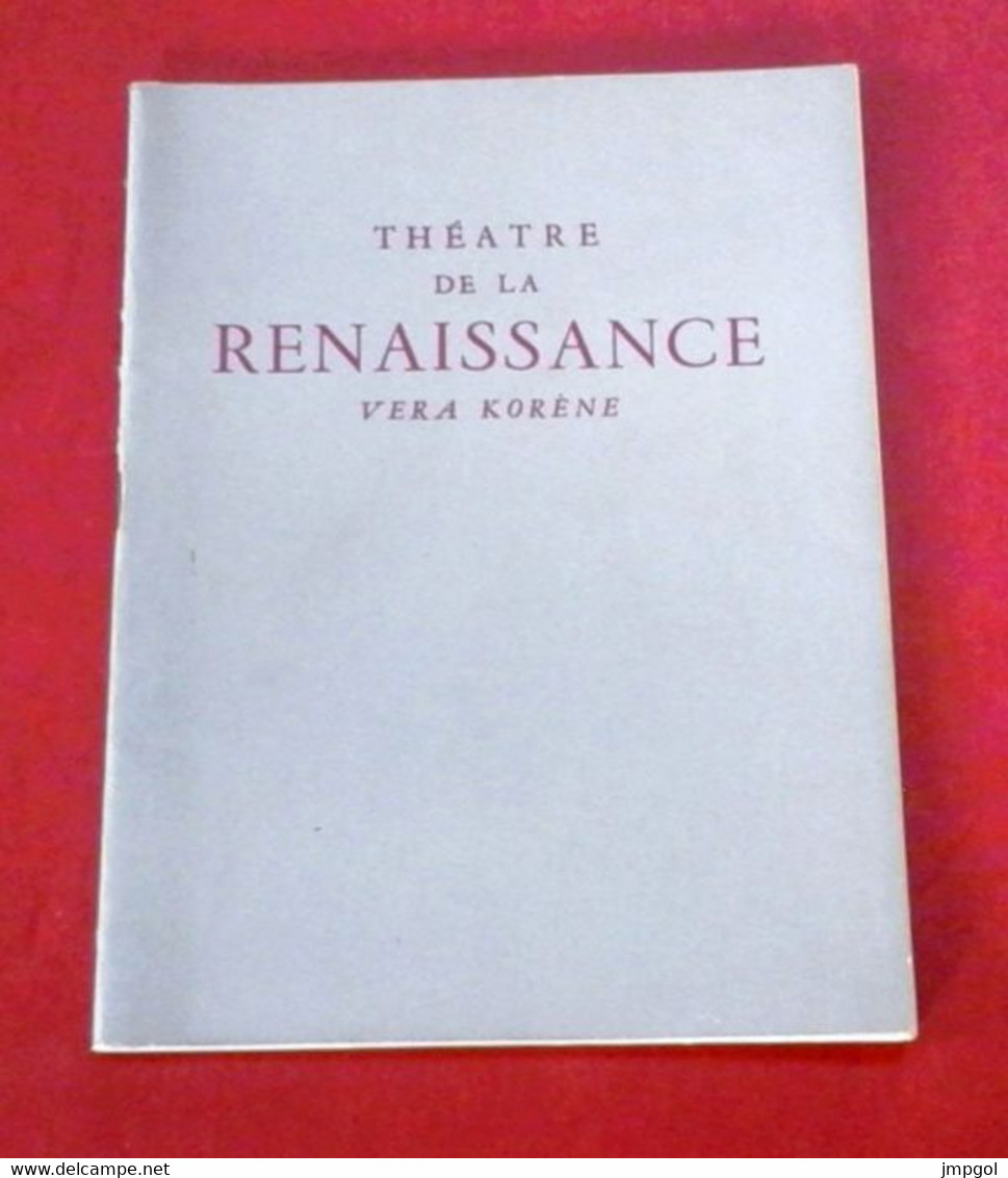 Programme Théâtre Renaissance 1956 La Reine Et Les Insurgés Ugo Betti Edwige Feuillere Michel Piccoli Michel Vitold - Programas