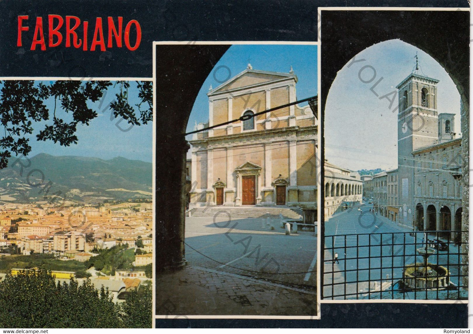 CARTOLINA  FABRIANO,ANCOMA,MARCHE,PANORAMA,CHIESA,FONTANA,TORRE CON OROLOGIO,STORIA,CULTURA,RELIGIONE,VIAGGIATA 1994 - Ancona