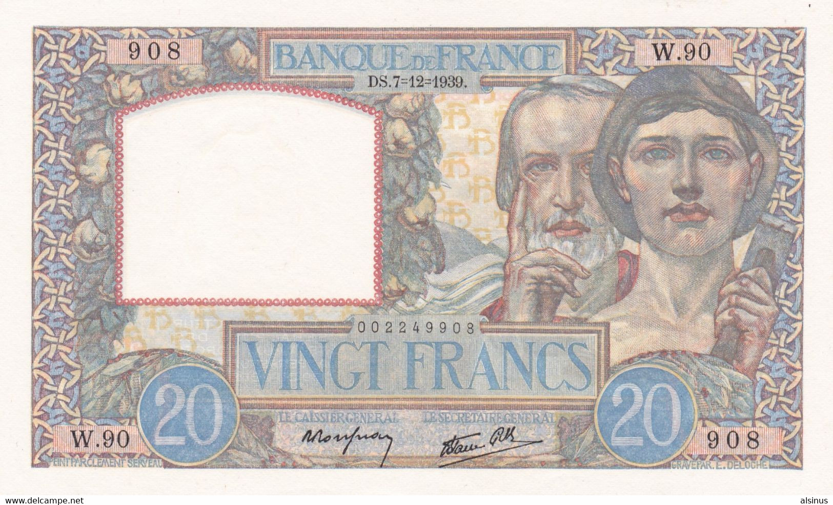 BILLET - 20 FRANCS - SCIENCE ET TRAVAIL - TYPE 1940 - N° 12 - 7.12.1939 - NEUF - 20 F 1939-1942 ''Science Et Travail''