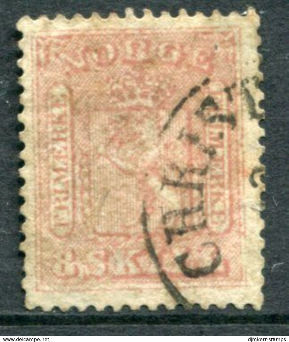 NORWAY 1863 Arms 8 Sk. Used.  Michel 9 - Used Stamps