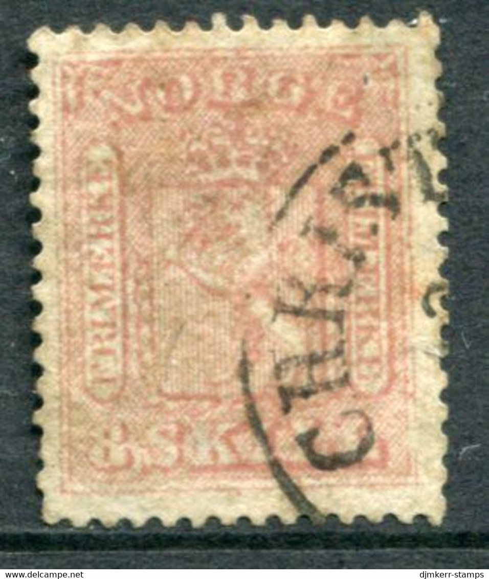 NORWAY 1863 Arms 8 Sk. Used.  Michel 9 - Usados