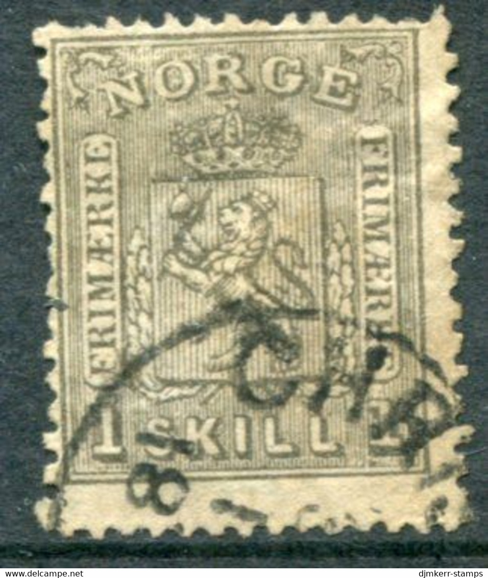 NORWAY 1868 Arms 1 Sk.  Used. Michel 11 - Oblitérés