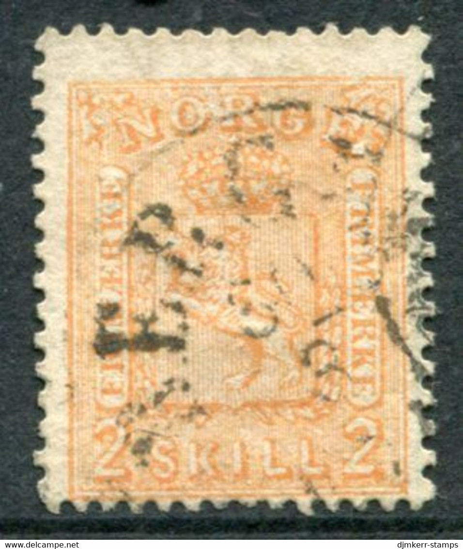 NORWAY 1867 Arms 2 Sk.  Used. Michel 12 - Oblitérés