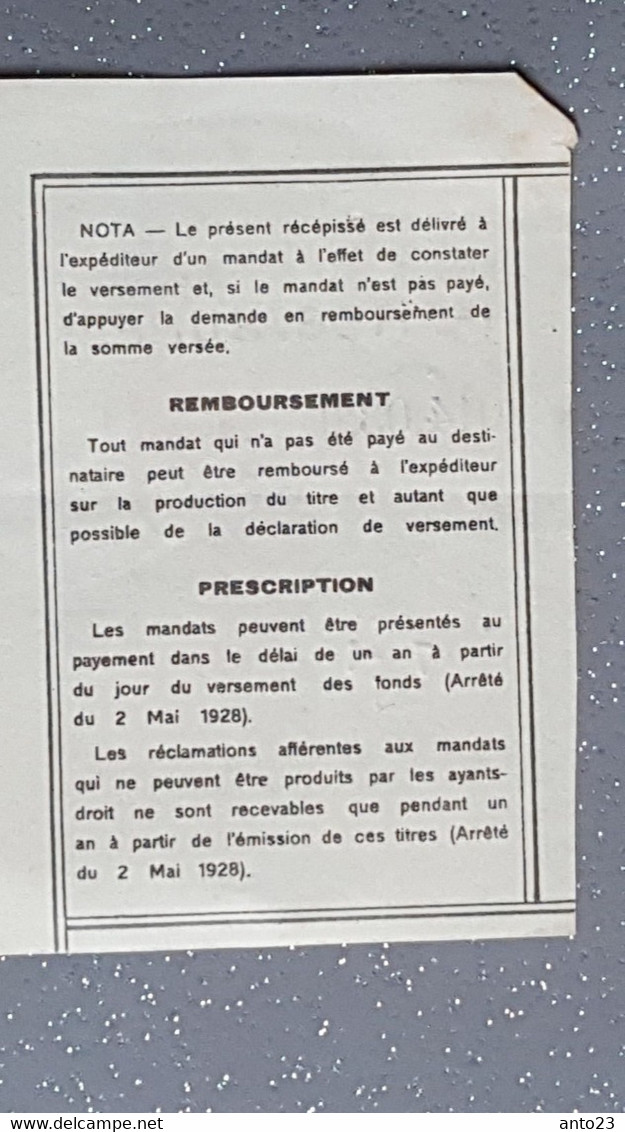 Cochinchine MANDAT  Indochine Française Saigon Central Poste Et Télégraphes 1935 - Brieven En Documenten