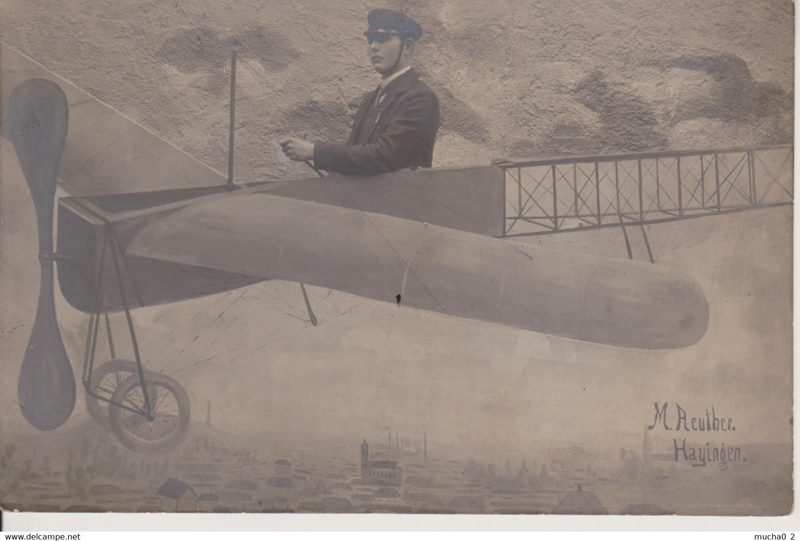 57 - HAYANGE - CARTE PHOTO FANTAISIE AVIATION - PHOTOGRAPHE M. REUTHER - Hayange