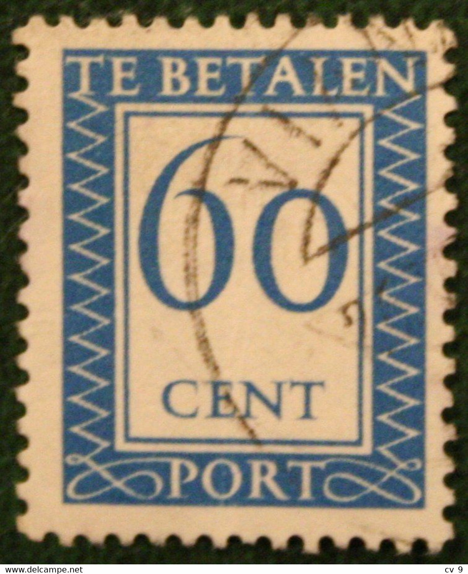 60 Ct Portzegels Postage Due NVPH PORT 101 P101 (Mi Porto 104) 1947-1958 Gestempelt / Used NEDERLAND / NIEDERLANDE - Postage Due